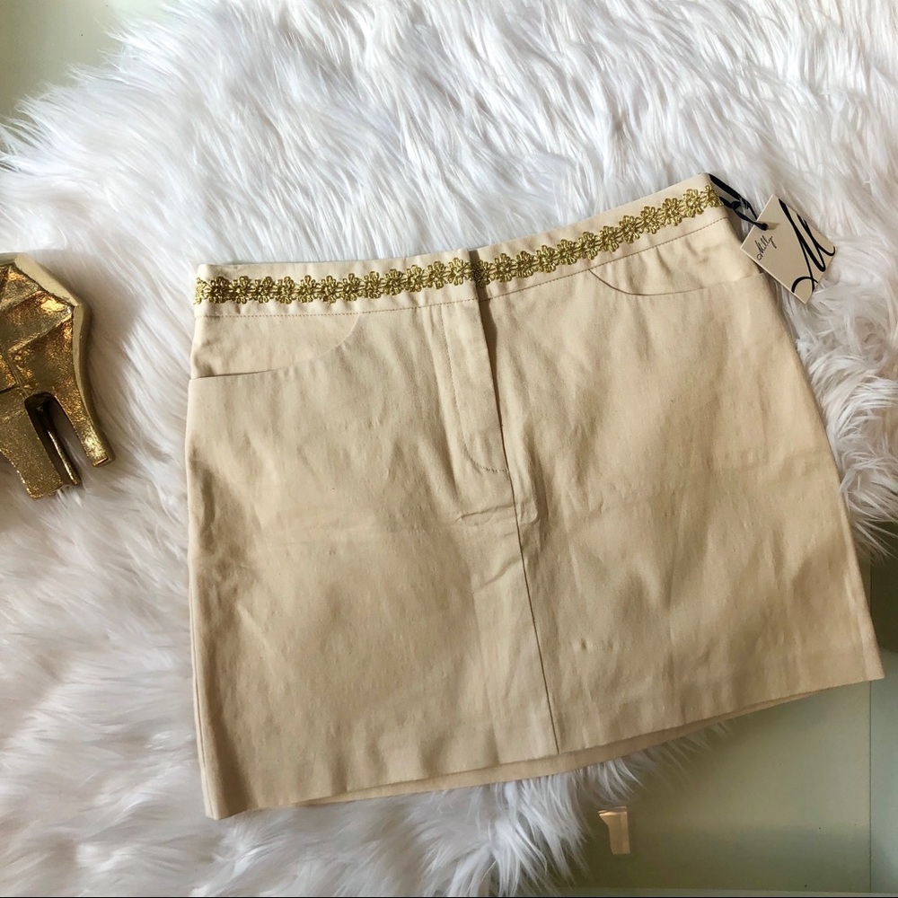 Milly Mini Skirt with Gold Appliqué